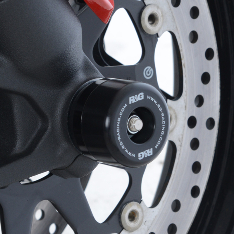 R G FP0221BK Front Axle Sliders Fork Protectors For Ducati Hypermotard