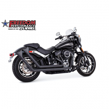 view Freedom Performance HD00765 Upswept Sharktail 2.5" Exhausts, Black Harley Softails (2018-)