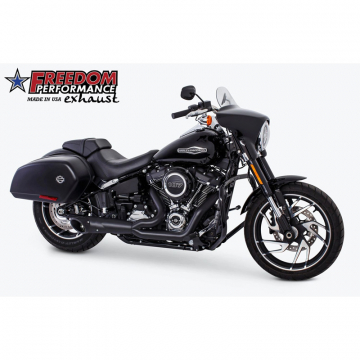 view Freedom Performance HD00812 2:1 Turnout Exhaust, Black Harley Softails w/ Bags (2018-)