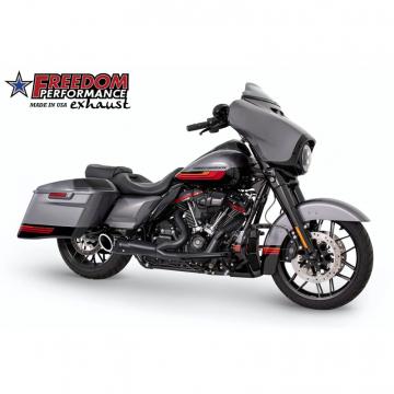 view Freedom Performance HD00848 2-into-1 Turnout Exhaust, Black for Harley Touring (2017-)