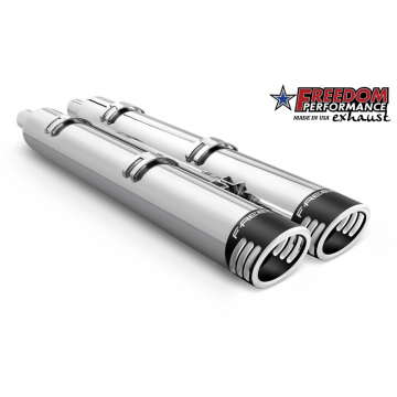 view Freedom Performance IN00039 Racing 4" Slip-on Exhausts, Chrome for Indian Chieftain