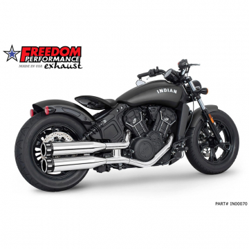 view Freedom Performance IN00070 Eagle 4" Slip-on Exhausts, Chrome for Indian Scout '14-