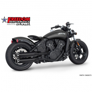 view Freedom Performance IN00073 Eagle 4" Slip-on Exhausts, Black for Indian Scout '14-