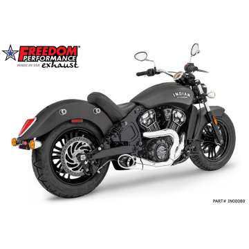 view Freedom Performance IN00080 Combat 2-into-1 Shorty Exhaust, Chrome for Indian Scout '14-