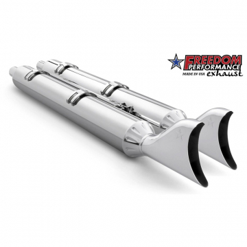 view Freedom Performance IN00089 Sharktail 4" Slip-on Exhausts, Chrome for Indian Chieftain