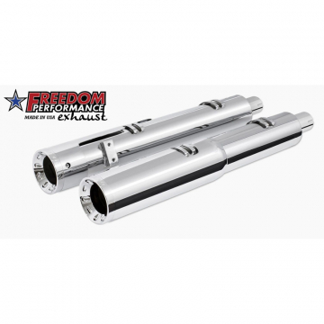 view Freedom Performance IN00197 4.5" 2 Step Slip-ons Exhaust, Chrome for Indian Challenger