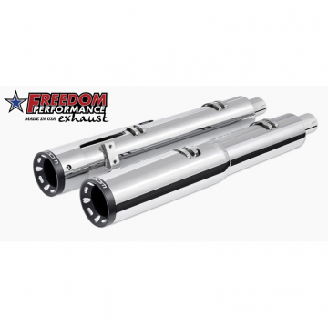 view Freedom Performance IN00198 4.5" 2 Step Slip-ons Exhaust, Chrome for Indian Challenger