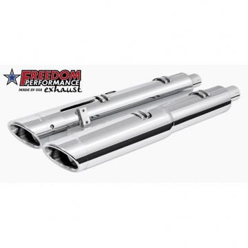 view Freedom Performance IN00207 4.5" 2 Step Slip-ons Exhaust, Chrome for Indian Challenger