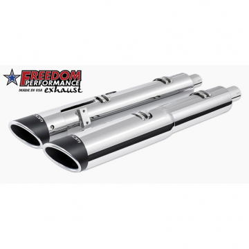 view Freedom Performance IN00208 4.5" 2 Step Slip-ons Exhaust, Chrome for Indian Challenger