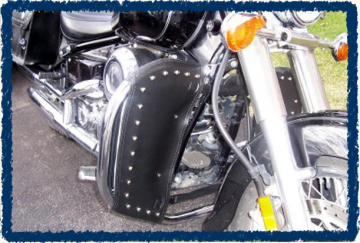 view Sage Brush Engine Guard Chaps for V-Star 650 with MC Enterprises Bar