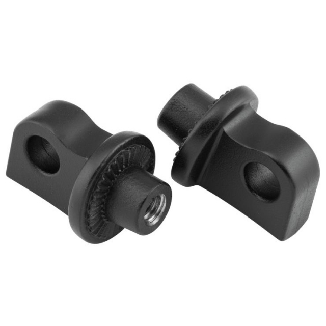 Kuryakyn 8898 Splined Adapter / Pegs Mounts, Black for OEM Peg