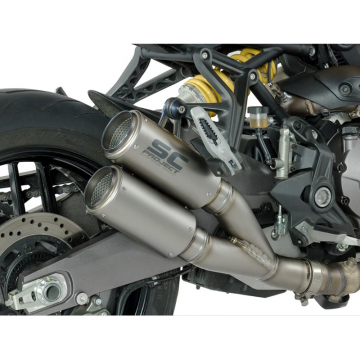 view SC-Project D25-DT36 CR-T Twin Slip-on Exhausts for Ducati Monster 821 (2018-)