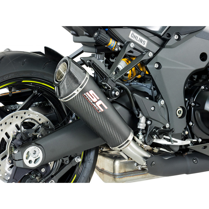 SC-Project K24-34C Conic Slip-on Exhaust, Matte Carbon for Kawasaki ...