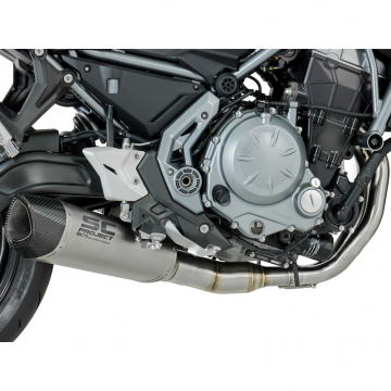 LeoVince 14379EBN LV One Evo Black Edition Exhaust for Kawasaki 650 models