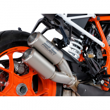 view SC-Project KTM10-DK38T CR-T Twin Slip-on Exhausts for KTM Super Duke R 1290 '14-'19