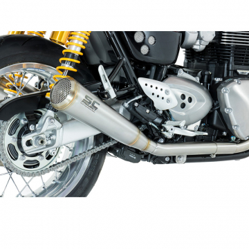 view SC-Project T11-D37A70S Dual Conic 70s Style Exhaust for Triumph Thruxton 1200 / R (2016-)