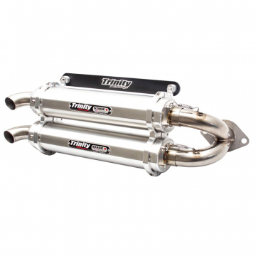 view Trinity TR-4118S Stage 5 Dual Slip-on Exhaust, Brushed for Polaris RZR 1000 XP/XP4 '15-
