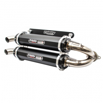 view Trinity TR-4152S-BK Stage 5 Dual Slip-on Exhaust, Black for Polaris RZR Turbo XP/XP4 '16-'21