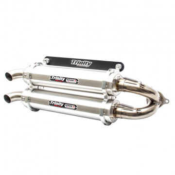 view Trinity TR-4152S Stage 5 Dual Slip-on Exhaust, Brushed for Polaris RZR Turbo XP/XP4 '16-'21