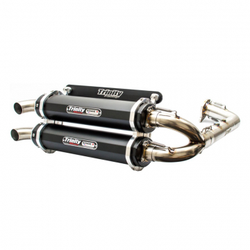 view Trinity TR-4153D-BK Stage 5 Dual Full Exhaust, Black for Polaris RZR Turbo XP/XP4 '16-