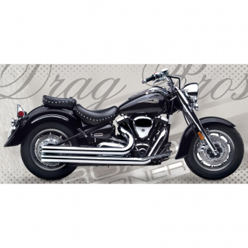 view Road Burner RB-031-4035 3 inch Drag Pros Exhaust for Yamaha Road Star 1600/1700 '99-'11