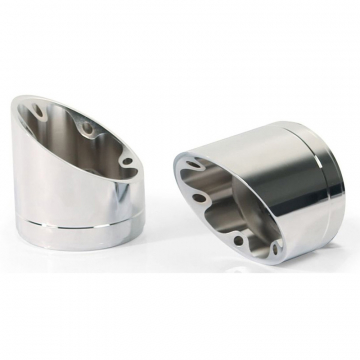 view Remus EK43 Euro 5 Exhaust Slash Cut V1 End Caps, Silver for BMW R18 '21-