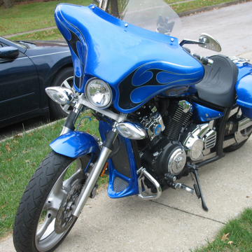view Reckless Motorcycles Batwing Fairing with Stereo for Yamaha Stryker