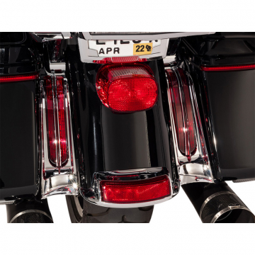 view Ciro 40050 Filler Panel Red Lights, Chrome with Red Lens for Harley Touring '14-
