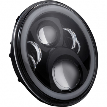 view Custom Dynamics CD-7-14-B 7" LED Halo Headlamp w/ Mount, Chrome for Touring/Softails '14-