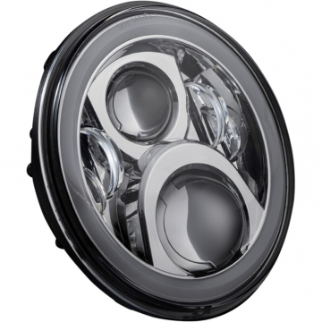 view Custom Dynamics CD-7-14-C 7" LED Halo Headlamp w/ Mount, Chrome for Touring/Softails '14-