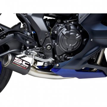 view SC-Project Y36-CDE36C CR-T Full Exhaust, Carbon Fiber for Yamaha MT-07 / YZF-R7 '21-