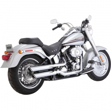 view Vance & Hines 16343 3" Twin Slash Slip-ons, Chrome for Harley Softail Fat Boy '07-'17