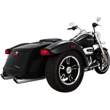 view Vance & Hines 16796 Twin Slash Round Slip-on Exhausts, Chrome for Harley Freewheeler '17-