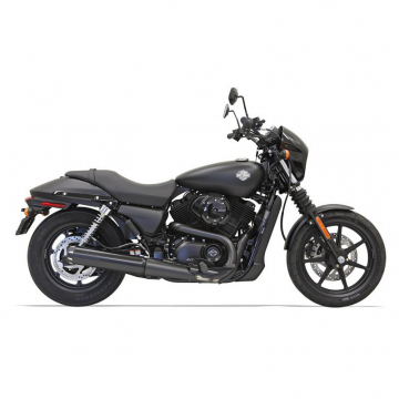 view Bassani 1587RB 4" Black Straight Slip-on Exhaust for Harley Street 500/750 '15-'19