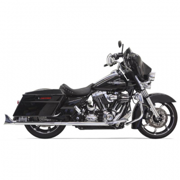 view Bassani 1F17E33 Fishtail 33" Slip-Ons(No Baffle), Chrome for Harley Baggers '95-'16