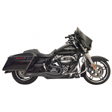 view Bassani 1F72B Black Road Rage II Mid-Length 2:1 Full Exhaust Harley Baggers '17-'21