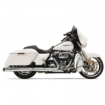view Bassani 1F742 4" Quick Change Slip-on Mufflers, Chrome/Black for Harley Baggers '17-'22