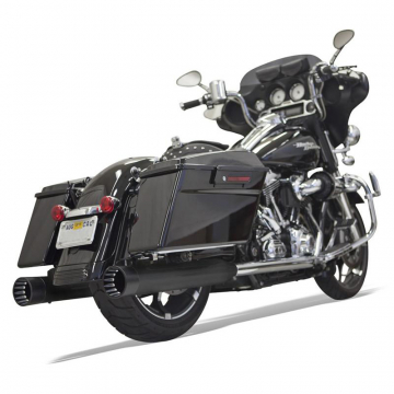 view Bassani 1F7DNT5B 4" DNT Straight Slip-on Mufflers, Black for Harley Baggers '95-'16