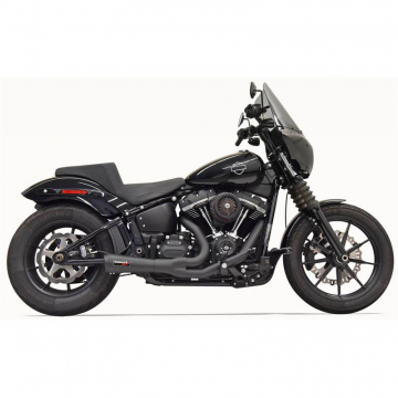 view Bassani 1S73B Black Road Rage Short 2:1 Exhaust for Harley Softail models '18-'21