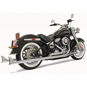 view Bassani 1S86E-36 Chrome 36" Fishtail Exhaust(w/o Baffle) for Harley Softail '18-'20