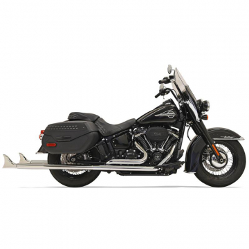 view Bassani 1S86E-39 Chrome 39" Fishtail Exhaust(w/o Baffle) for Harley Softail '18-'21