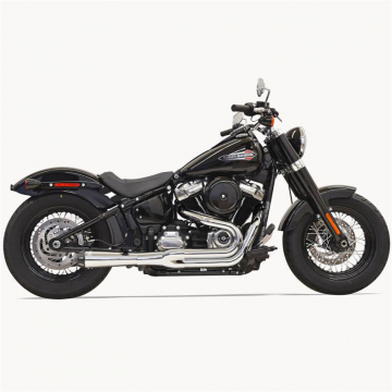 view Bassani 1S92R Chrome Road Rage 2:1 Exhaust for Harley Softail Fat Bob & Slim '18-'21