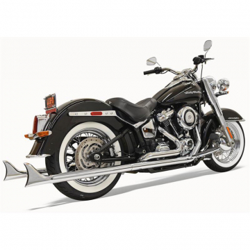 view Bassani 1S96E-36 Chrome 36" Fishtail Exhaust(w Baffle) for Harley Softail '18-'21
