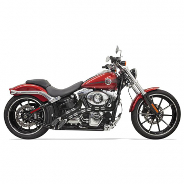 view Bassani 1SD2FB Chrome/Black Sweeper Radius 2:2 Exhaust for Harley Softail/Dyna models