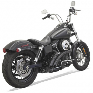 view Bassani 1SD2FBB Black Sweeper Radius 2:2 Exhaust, Slotted for Harley Softail/Dyna models