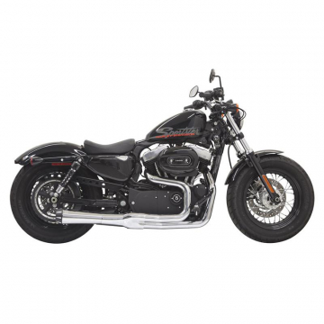 view Bassani 1X22R Chrome Road Rage II Mega Power Full Exhaust for Harley Sportster '04-'13