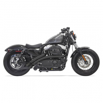 view Bassani 1X2FB Black Sweeper Radius 2:2 Full Exhaust for Harley Sportster '14-'19