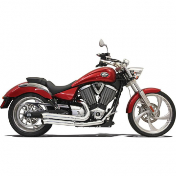 view Bassani 6V23D Chrome Pro Street 2-into-2 Full Exhaust for Victory models '06-'15