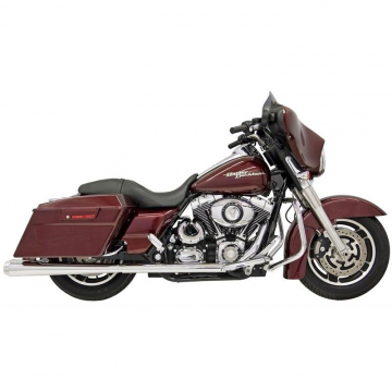 view Bassani FLH-517 4" Megaphone Slip-on Mufflers, Chrome for Harley Baggers '95-'16