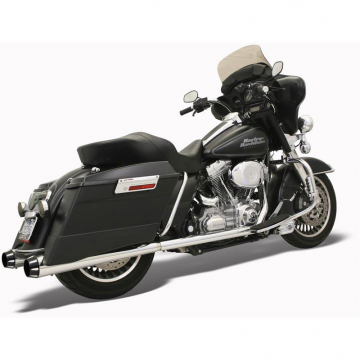 view Bassani FLH-517RL 4" Megaphone Slip-on Mufflers(Loud), Chrome for Harley Baggers '95-'16